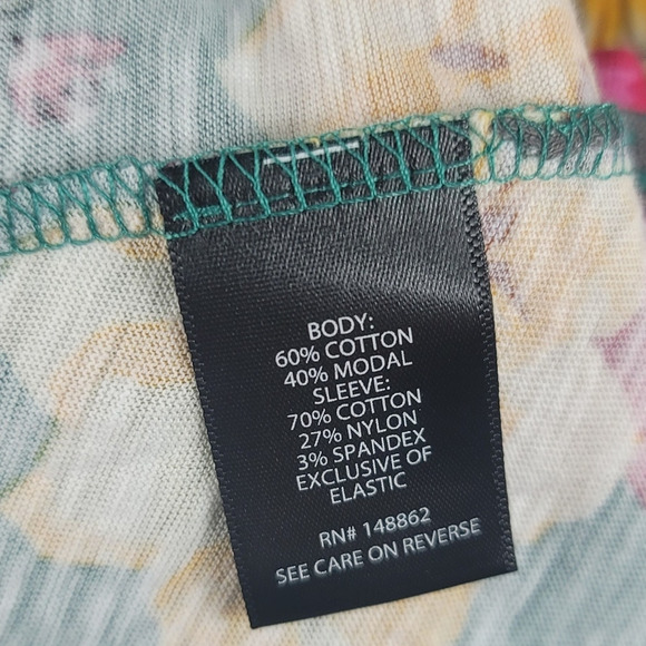 Torrid Green Red Yellow Smocked Floral Poplin Women's Blouse Top 6 NWT - Picture 7 of 7